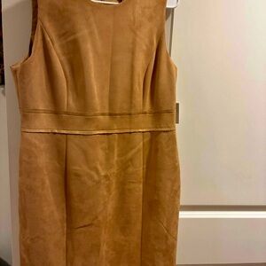 Kasper Tan Sleeveless Sheath Dress for Work